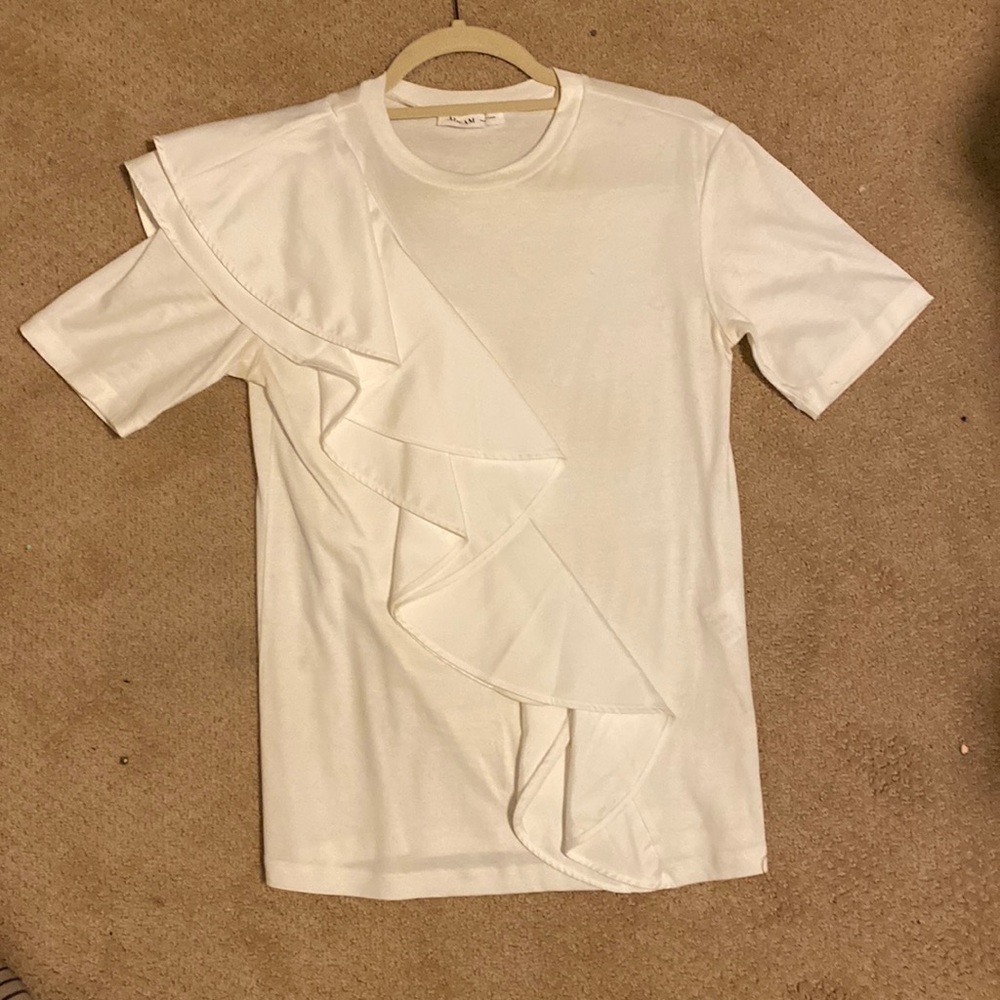 Adeam white ruffle tshirt